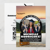 Invitation Code QR de la fête d'envoi de voyage de fin d'étud (Devant / Derrière)