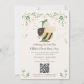Invitation Code QR de la fête du premier anniversaire de Bumb (Devant)