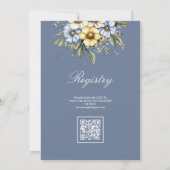 Invitation Code QR de la fête florale de mariage avec des fle (Dos)