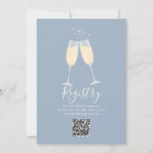 Invitation Code QR de la fête prénuptiale au champagne Bleu P (Dos)