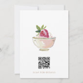 Invitation Code QR de la fête prénuptiale au thé Blush Strawb (Dos)