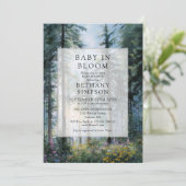 Invitation Code QR de la forêt Baby In Bloom pour la fête de (Debout devant)