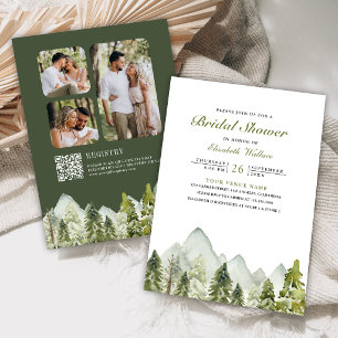 Invitation Code QR de la forêt de pins de montagne pour la fê