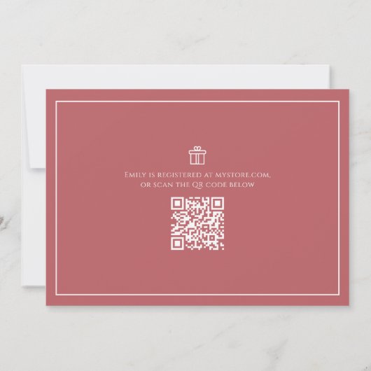 Invitation Code QR de la Mariage de Fête des mariées (Dos)