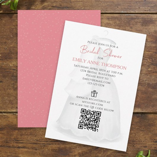 Invitation Code QR de la Mariage de Fête des mariées