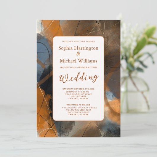 Invitation Code QR de la peinture Abstraite (Debout devant)