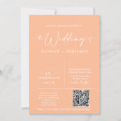 Invitation Code QR de la photo de l'arche de mariage minimali (Devant)