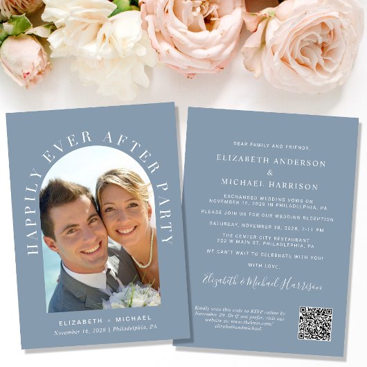 Invitation Code QR de la réception de mariage avec la photo d