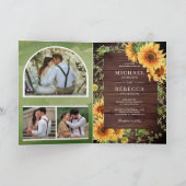 Invitation Code QR de l'arche de mariage avec des tournesols  (Intérieur)