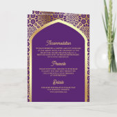 Invitation Code QR de l'arche perse violette royale pour mari (Dos)