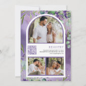 Invitation Code QR de Lavande Eucalyptus pour une Fête de Mar (Dos)