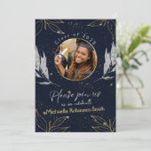 Invitation Code QR de l'Elegant Marine Gold Graduation Party (Debout devant)