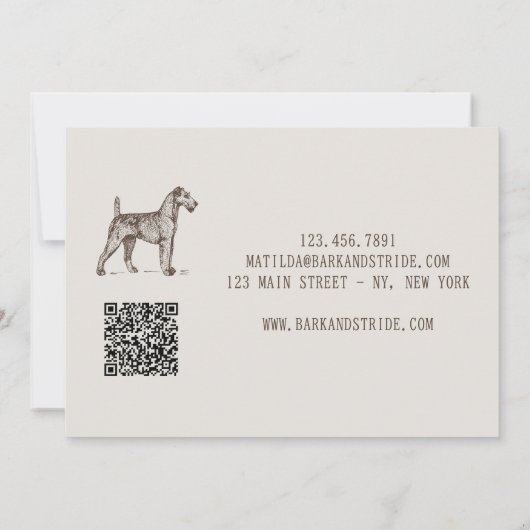 Invitation Code QR de l'entreprise de promenade de chiens Bar (Dos)
