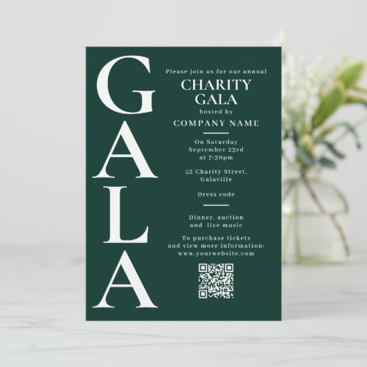Invitation Code QR de l'événement de collecte de fonds de gal (Debout devant)