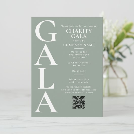 Invitation Code QR de l'événement de collecte de fonds de gal (Debout devant)