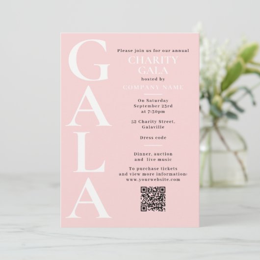 Invitation Code QR de l'événement de collecte de fonds de gal (Debout devant)