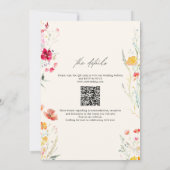 Invitation Code QR de mariage à la crème de fleur sauvage col (Dos)