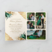 Invitation Code QR de mariage à la dentelle dorée et fleurs é (Intérieur)