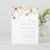 Invitation Code QR de mariage à la fantaisie de fleurs sauvag (Debout devant)