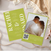Invitation Code QR de mariage à la typographie Citron Vert él