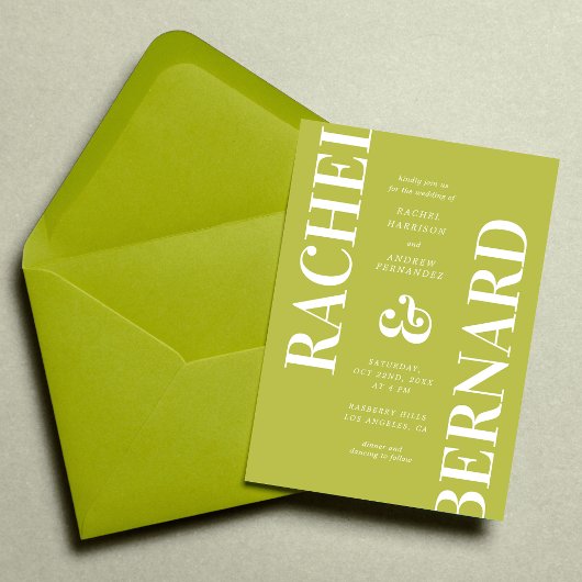 Invitation Code QR de mariage à la typographie Citron Vert él