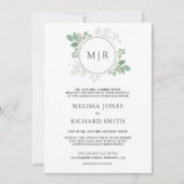 Invitation Code QR de mariage à la verdure d'eucalyptus (Devant)