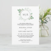Invitation Code QR de mariage à la verdure d'eucalyptus (Debout devant)