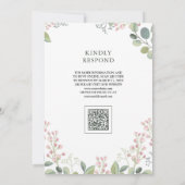 Invitation Code QR de mariage à la verdure d'eucalyptus (Dos)