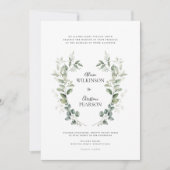 Invitation Code QR de mariage à la verdure d'eucalyptus tradi (Devant)