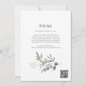 Invitation Code QR de mariage à la verdure d'eucalyptus tradi (Dos)