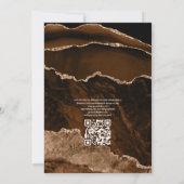 Invitation Code QR de mariage à l'aquarelle d'agate Desert Go (Dos)