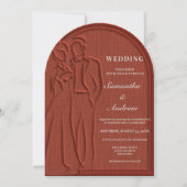 Invitation Code QR de mariage à l'arche en terre cuite (Devant)