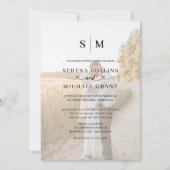 Invitation Code QR de mariage à l'écriture cœureuse de photo (Devant)
