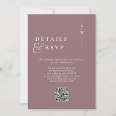 Invitation Code QR de mariage à monogramme moderne minimalist (Dos)