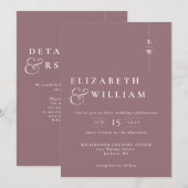 Invitation Code QR de mariage à monogramme moderne minimalist (Devant / Derrière)