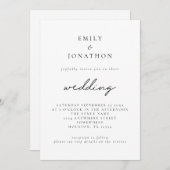 Invitation Code QR de mariage à script simple (Devant / Derrière)