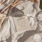 Invitation Code QR de mariage argent ancien vert olive élégan
