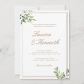 Invitation Code QR de mariage au eucalyptus Taupe Clair (Devant)