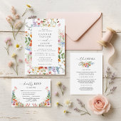 Invitation Code QR de mariage aux fleurs sauvages de prairie