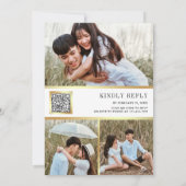 Invitation Code QR de mariage aux roses roses et rouges roman (Dos)
