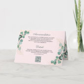 Invitation Code QR de mariage avec arche en eucalyptus rose b (Dos)