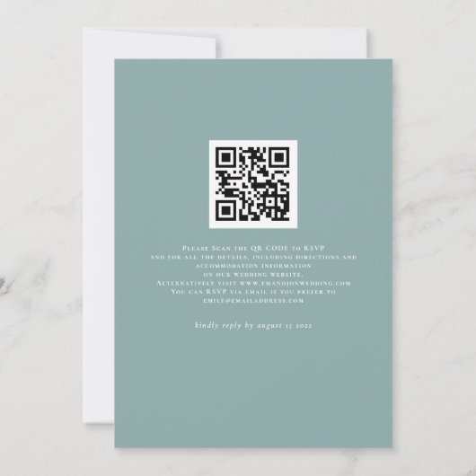 Invitation Code QR de mariage avec citrouilles blanches et fe (Dos)