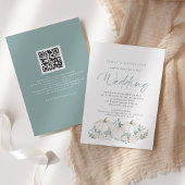 Invitation Code QR de mariage avec citrouilles blanches et fe