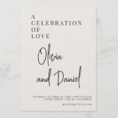 Invitation Code QR de mariage avec écriture violette prune (Devant)