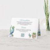 Invitation Code QR de mariage avec photo de cactus de verdure (Dos)