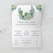 Invitation Code QR de mariage avec photo de cactus de verdure (Intérieur)