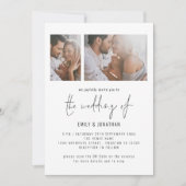 Invitation Code QR de mariage avec script photo moderne 2 (Devant)