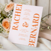 Invitation Code QR de mariage avec une typographie rose et or