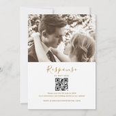 Invitation Code QR de mariage blanc classique (Dos)