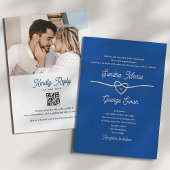 Invitation Code QR de mariage bleu royal